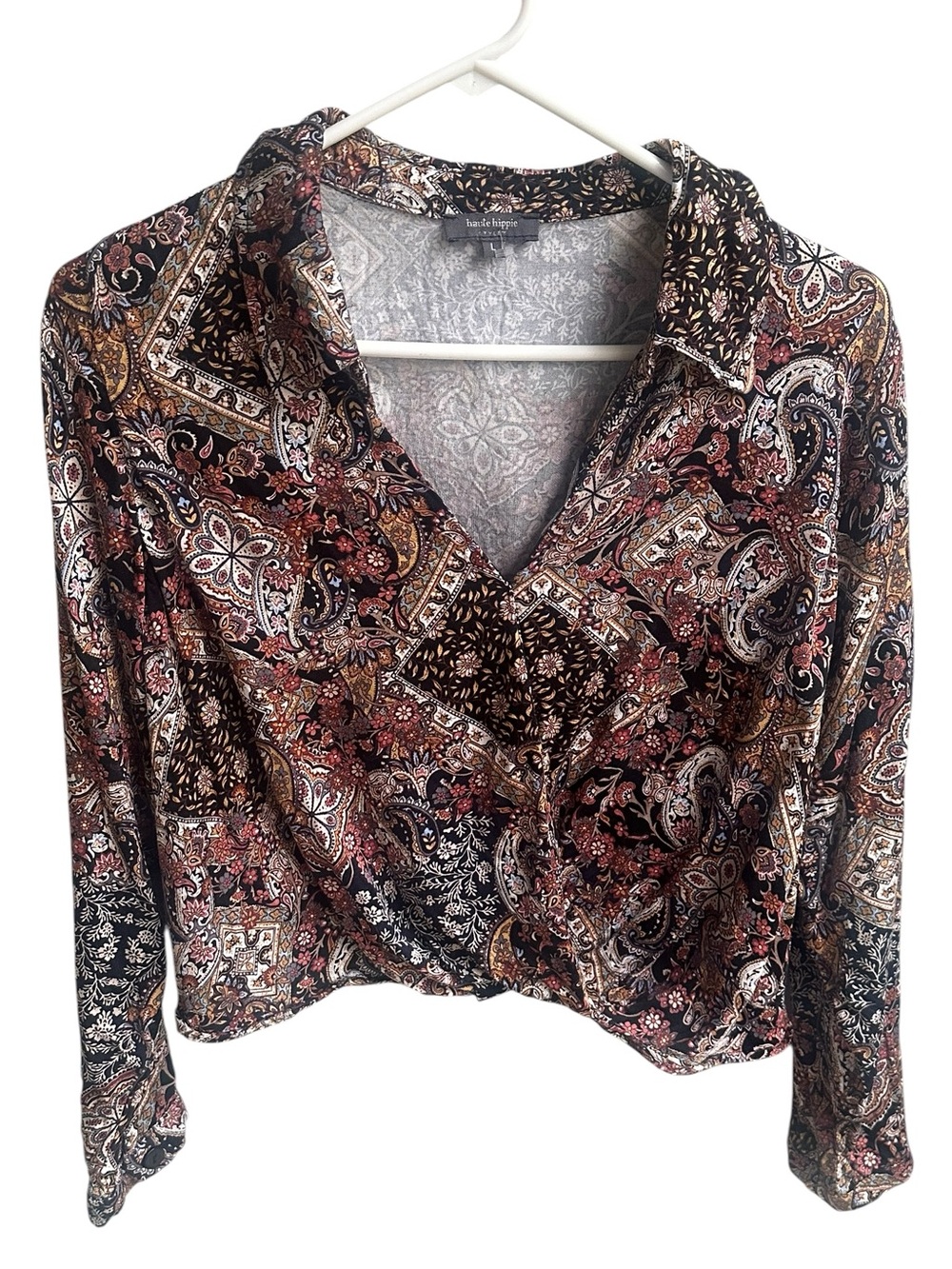 Haute Hippie Paisley Boho Cropped Top Size Large‎ 📦